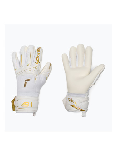 Детски вратарски ръкавици Reusch Attrakt AB1 Advance Junior white/gold