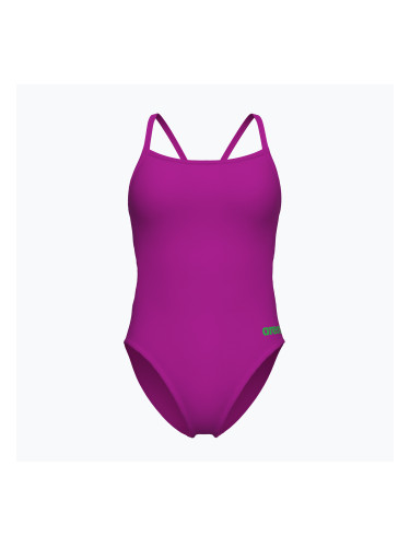 Дамски цял костюм за плуване Arena Team Swimsuit Challenge Solid very fuchsia/team green