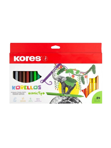 Флумастери Kores Korellos Conic 24цв.