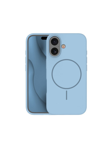 Кейс Silicone Thin Mag за iPhone 16 (6.1), светлосин