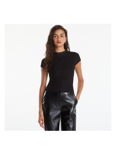 Тениска GUESS Ss Sheer Yoke Cn Perilla Ribbed Tee Jet Black/ Multi XS