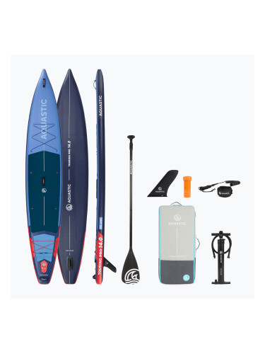 Комплект надуваема дъска SUP Touring Pro 14'0" тъмносин
