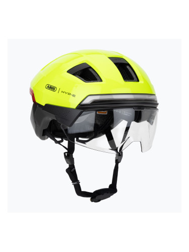 Велосипедна каска с мигачи ABUS Hyp-e Ace signal yellow