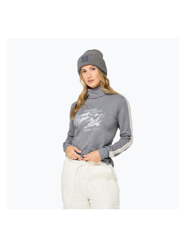 Дамски пуловер Super.Natural Freeride Roll Neck cashmere grey melange / f. white / f. white