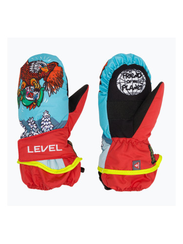 Детски скиорски ръкавици Level Animal red