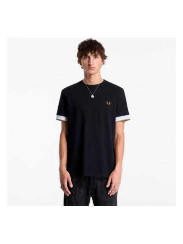 Тениска FRED PERRY Twin Tipped Cuff T-shirt Black S