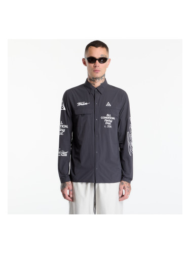 Риза Nike ACG Aireez Men's UV Protection Button-Up Long-Sleeve Graphic Top Dk Smoke Grey/ White XS