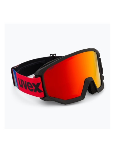 Предпазни ски очила UVEX Athletic FM black matt/mirror red orange clear