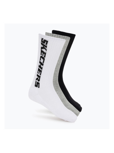 Чорапи SKECHERS Terry Crew 1/2 3 pack grey/black