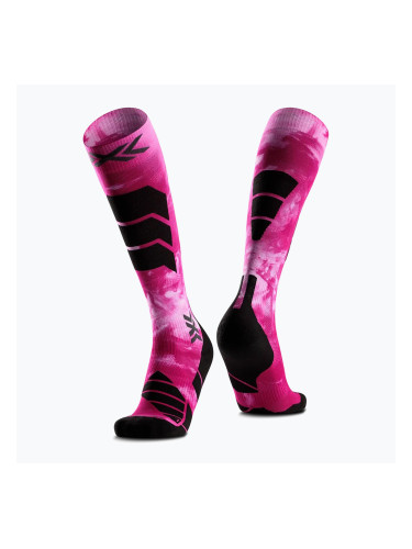 Скиорски чорапи X-Socks Ski Expert Wild Otc x black/fluo pink