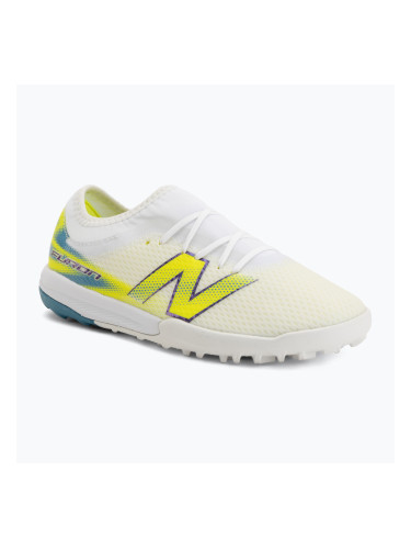 Buty piłkarskie dziecięce New Balance Furon Team V9 TF white/alkaline green