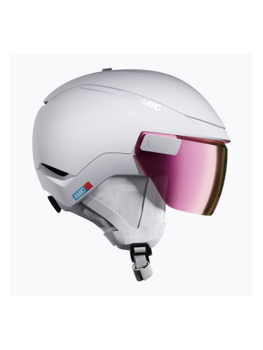 Скиорска каска Atomic Revent GT Amid Visor HD S2 white heather/pink copper