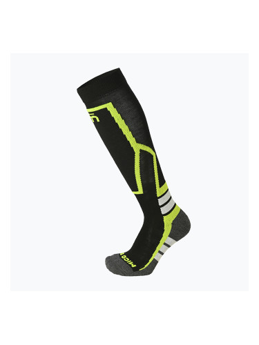 Детски скиорски чорапи Mico Medium Weight Warm Control Ski nero giallo fluo