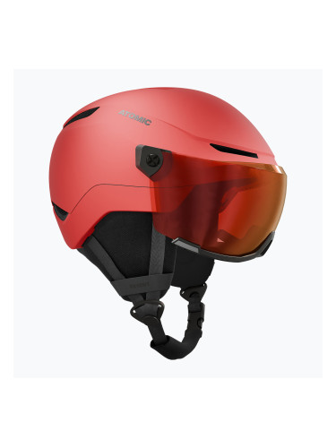Детска скиорска каска Atomic Revent Visor Jr red/red flash