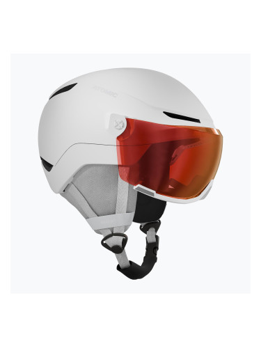 Детска скиорска каска Atomic Revent Visor Jr white heather/red flash