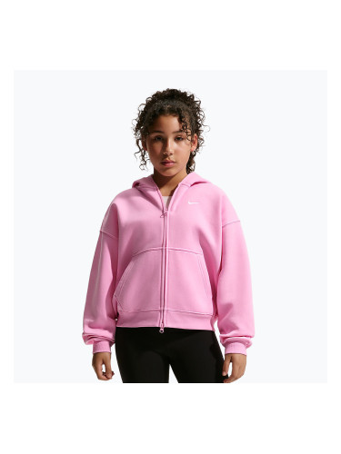 Детски суитшърт Nike Sportswear Studio Fleece pink rise/white