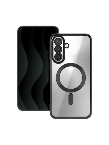 Силиконов кейс bSmart Chrome Magsafe с протектори за камерите, За Samsung Galaxy S26 FE, Черен