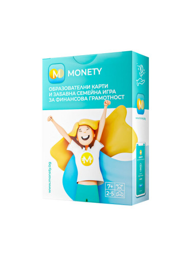 Образователни карти и забавна семейна игра за финансова грамотност Monety
