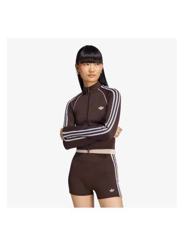 Суитшърт adidas Essentials 3 Stripes Seamless Tracktop Aurora Coffee M
