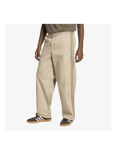 Панталони adidas 3 Stripes Pleated Trousers Khaki Three 33