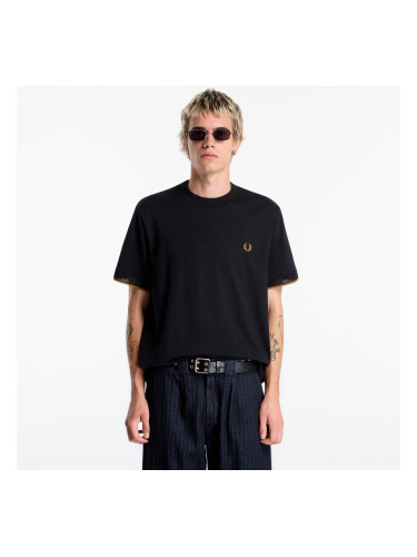 Тениска FRED PERRY Mesh Cuff Tshirt Black S