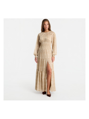 Облекло Michael Kors Ls Smock Maxi Dress Khaki XS