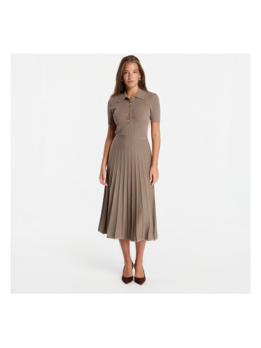 Облекло Michael Kors Fit N Flare Polo Ss Midi Chestnut XS/32