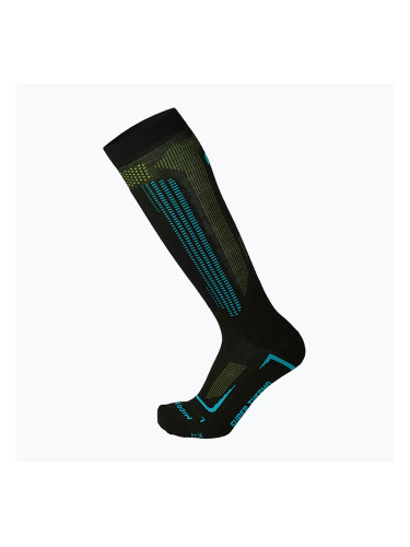 Скиорски чорапи Mico Medium Superthermo Primaloftsilk Ski nero/turchese