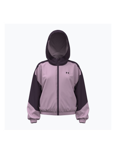 Детско яке Under Armour G Icon Woven Full Zip purple echo/mauve pink/black