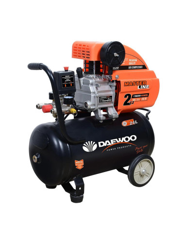 Бутален компресор, 2hp/1.5 kW, 24 л., 169 л/мин., два манометъра, DAEWOO DAAC24D
