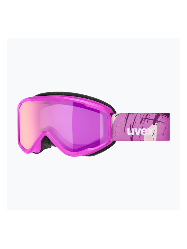 Детска скиорска маска UVEX Speedy Nova FM S2 pink matt/mirror pink