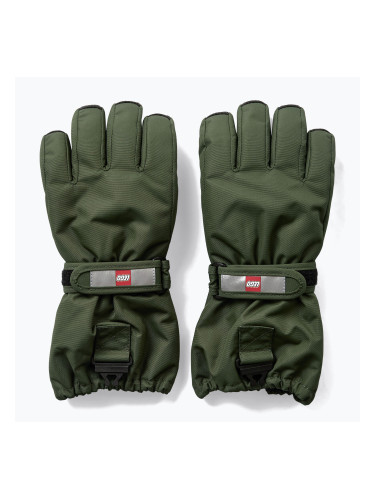 Детски скиорски ръкавици LEGO Lwatlin 700 dark green