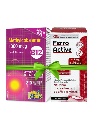 Промопакет Витамин B12 + ФероАктив желязо + фолиева киселина | Natural Factors