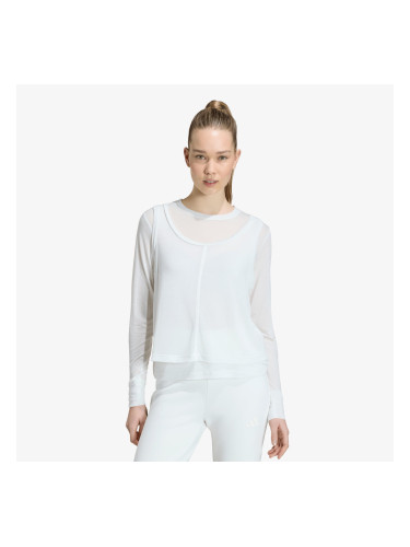 Тениска adidas Soft Lux Sheer Long-Sleeve Off White M