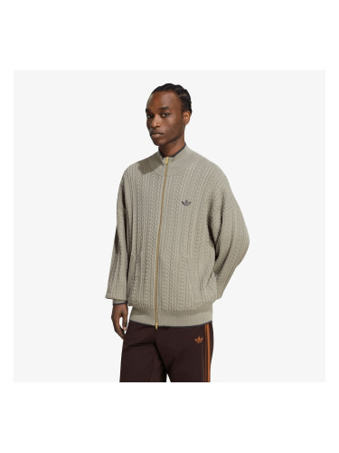 Пуловер adidas Firebird Cable Knit Track Top Silver Pebble S