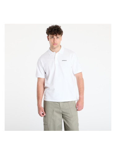 Тениска Carhartt WIP S/S Carhartt Script Polo UNISEX White/ Black S