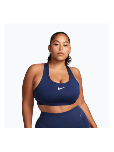 Спортен сутиен Nike Swoosh Medium Support midnight navy/white