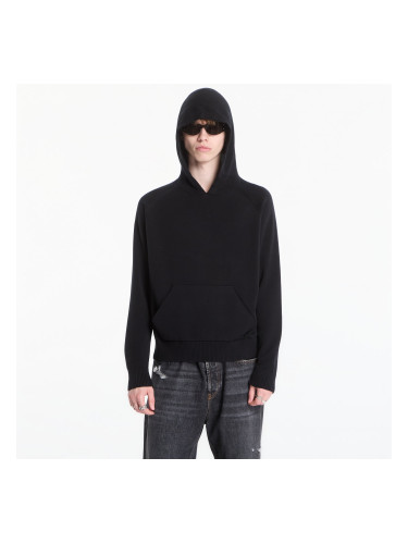 Пуловер Palm Angels Curved Logo Regular Knit Hoodie Black/ Off White M