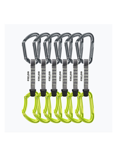 Комплект примки за катерене EDELRID Pure express 6 бр. 10 cm slate/oasis
