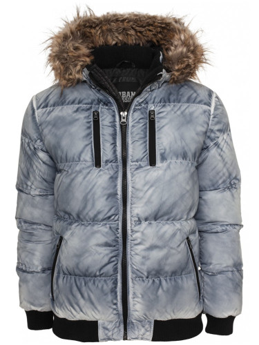 Мъжко зимно яке с пухена качулка Urban Classics denimblue