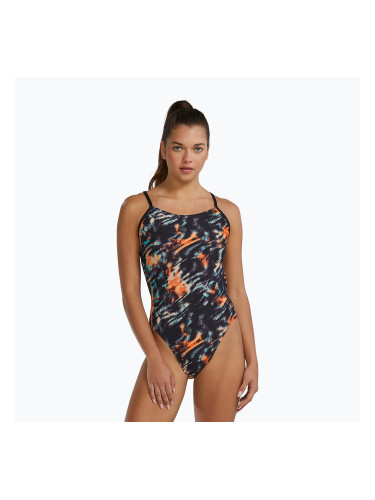 Дамски цял бански костюм Tyr Durafast Elite Validus Cutoutfit orange/aqua/black