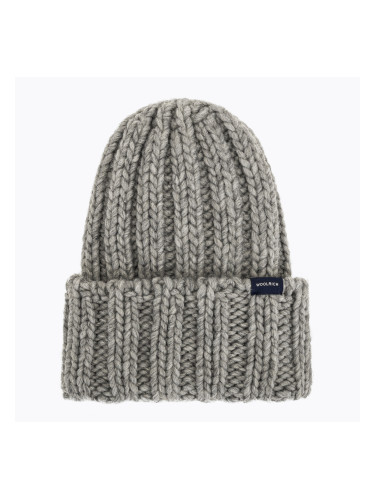 Дамска зимна шапка Woolrich Chunky Beanie light grey melange