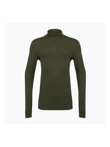 Мъжки термо суитшърт Pinewood Abisko Merino Base Layer Half Zip d.mossgreen