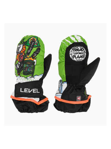 Детски скиорски ръкавици Level Animal lime