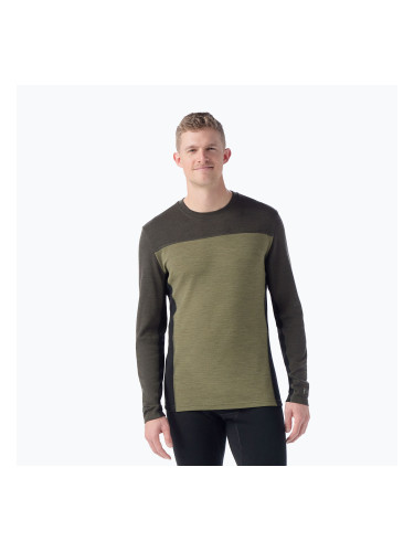 Мъжка термоактивна блуза Smartwool Classic Thermal Merino Base Layer Colorblock Crew Boxed moss