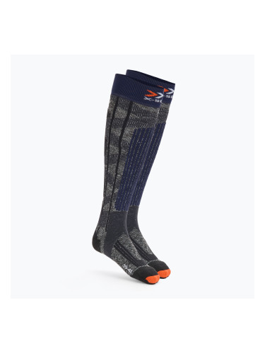 Скиорски чорапи X-Socks Ski Rider 4.0 stone grey/melange blue