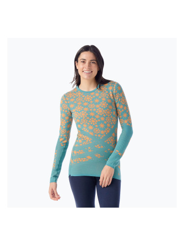 Дамска термоактивна блуза Smartwool Intraknit Thermal Merino Base Layer Pattern Crew cascade