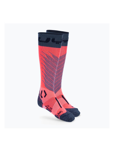 Дамски ски чорапи UYN Ski One Merino розово/черно