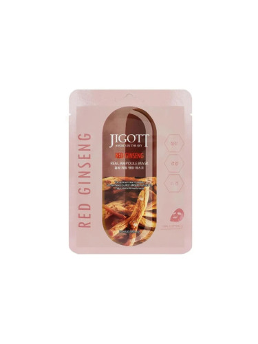 Ампулна маска за лице с женшен JIGOTT Red Ginseng Real Ampoule Mask