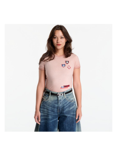 Тениска Diesel T-Uncuty-Waf T-Shirt Mahogany Rose L